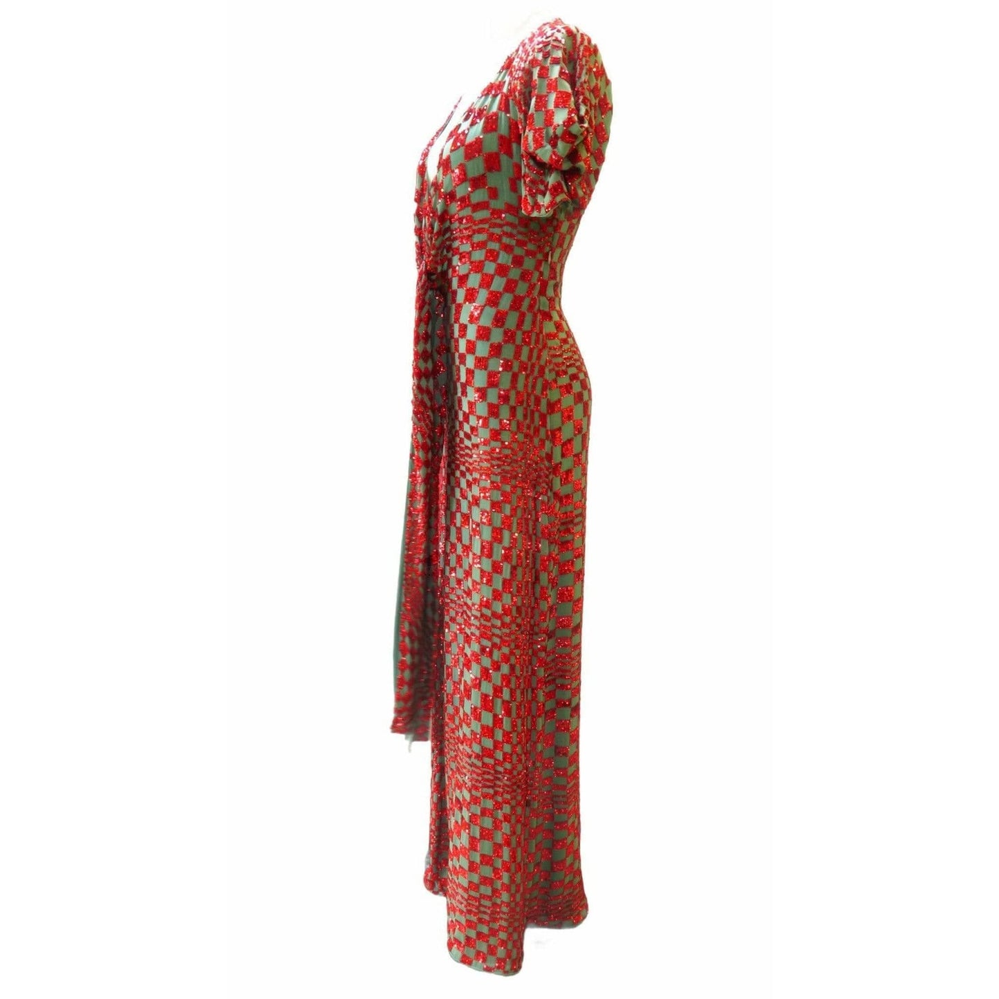 Dresses Red Sequin Harlequin Gown Sienna