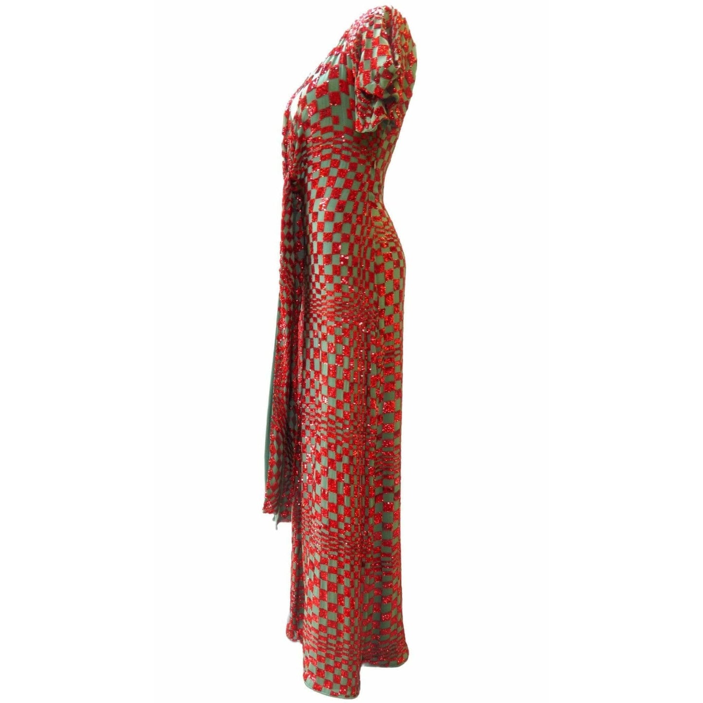 Dresses Red Sequin Harlequin Gown Sienna