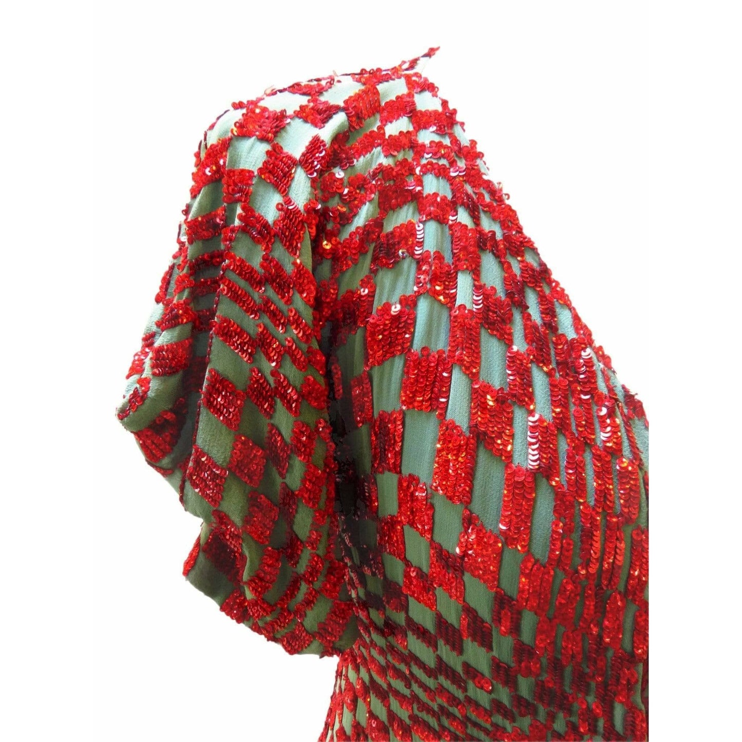 Dresses Red Sequin Harlequin Gown Saddle Brown