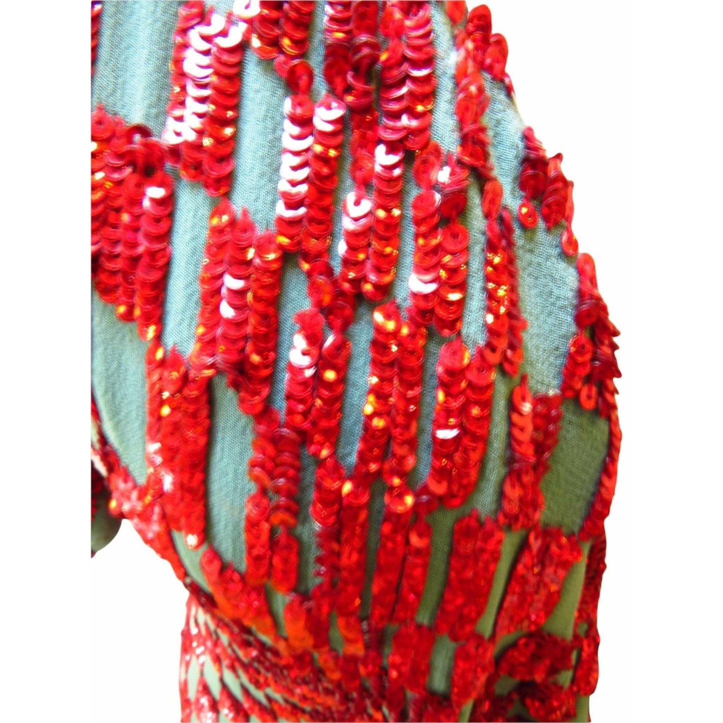 Dresses Red Sequin Harlequin Gown Firebrick
