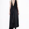 Dress Barbara Bologna Half Moon Dress Black Halter Asymmetric White Smoke