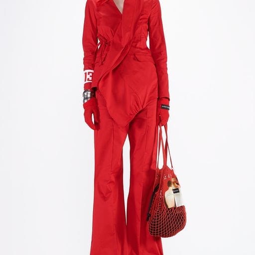 Handbags Barbara Bologna BB Sack Bag Red Woven Sack White Smoke