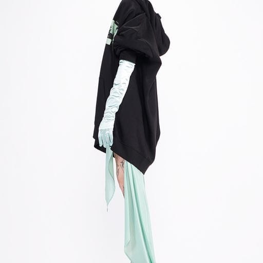 Women's Sweatshirts Barbara Bologna Felpa BB ENB Black Zip Hoodie White Smoke