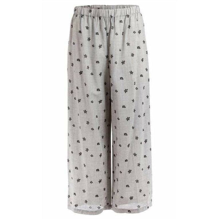 Pants Comme des Garçons Wide Leg Pants - Grey Floral Embroidered Gray