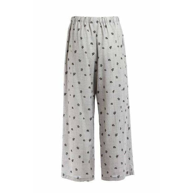 Pants Comme des Garçons Wide Leg Pants - Grey Floral Embroidered Gray