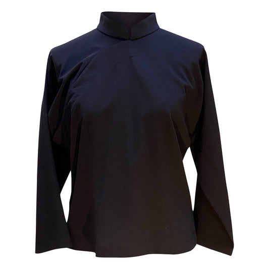Shirts & Tops Comme des Garçons Mao Top - Black Wool Cropped Jacket Black