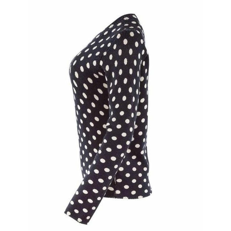 Shirts & Tops Comme Des Garçons Navy and White Polkadot Sweater Dark Slate Gray