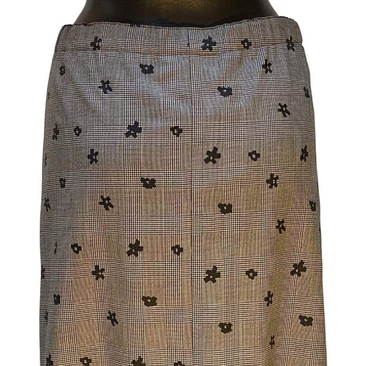 Skirts Comme des Garçons Straight Skirt - Plaid Wool Knee Length Dark Slate Gray