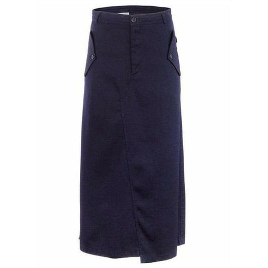Skirts Comme Des Garçons Navy Asymmetric Maxi Skirt Dark Slate Gray
