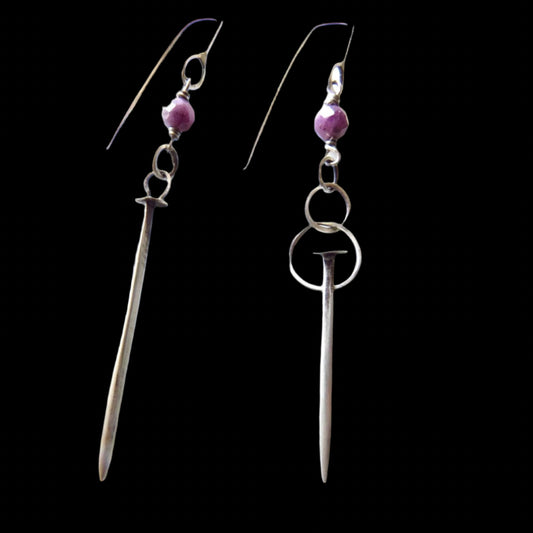 Earrings Tough as Nails Earring White Smoke