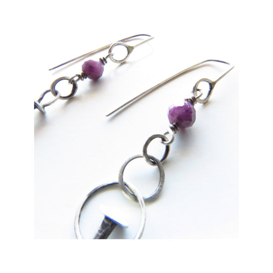 Earrings Tough as Nails Earring White Smoke