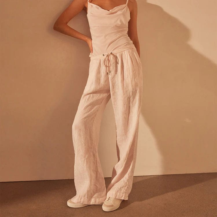 Pants James Perse Wide Leg Relaxed Linen Pant Rosy Brown