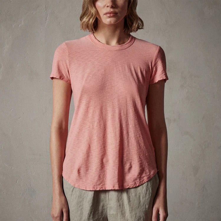 Women's T-shirts James Perse Sheer Slub Crew Neck Tee Rosy Brown