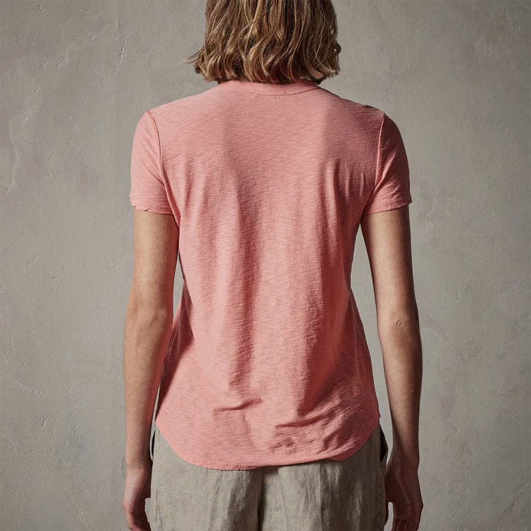 Women's T-shirts James Perse Sheer Slub Crew Neck Tee Rosy Brown