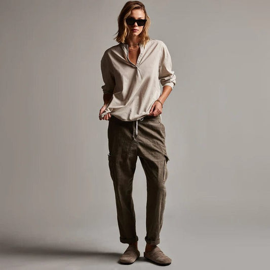 Shirts & Tops James Perse Bison Tunic Shirt - Lightweight Cotton 3/4 Sleeve Dark Gray