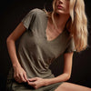 Shirts & Tops James Perse Casual V-Neck Tee - Cotton Slub Top Black