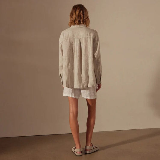 Shirts & Tops James Perse Oversized Shirt - 100% Linen Garment Dyed Dim Gray