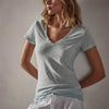 Shirts & Tops James Perse Sheer Slub Casual V Neck Tee - Cotton Slub Top Dim Gray