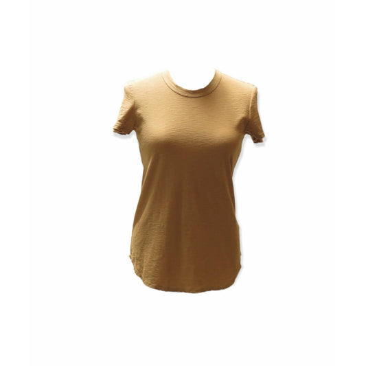 Shirts & Tops James Perse Sheer Slub Crew Neck Tee - Fitted Cotton Top Saddle Brown