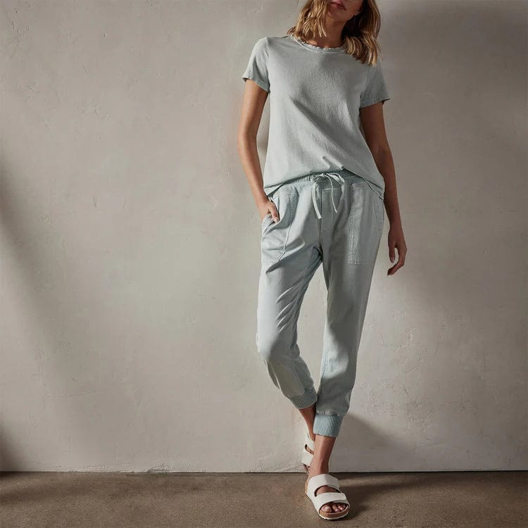 Women's T-shirts James Perse Mixed Media Pant - Cotton Elastic Waist Light Slate Gray