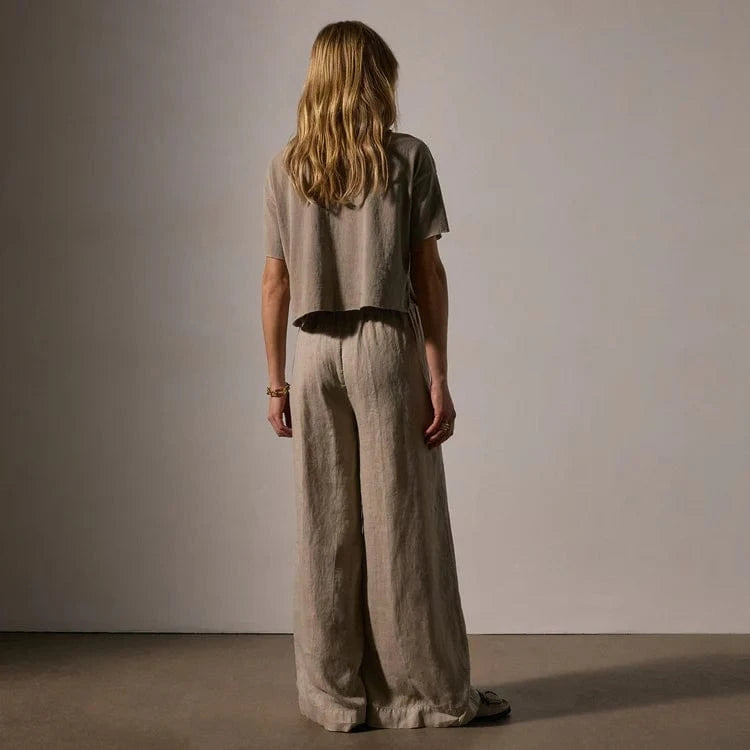James Perse Womens Pants James Perse Lightweight Linen Wide Leg Pant