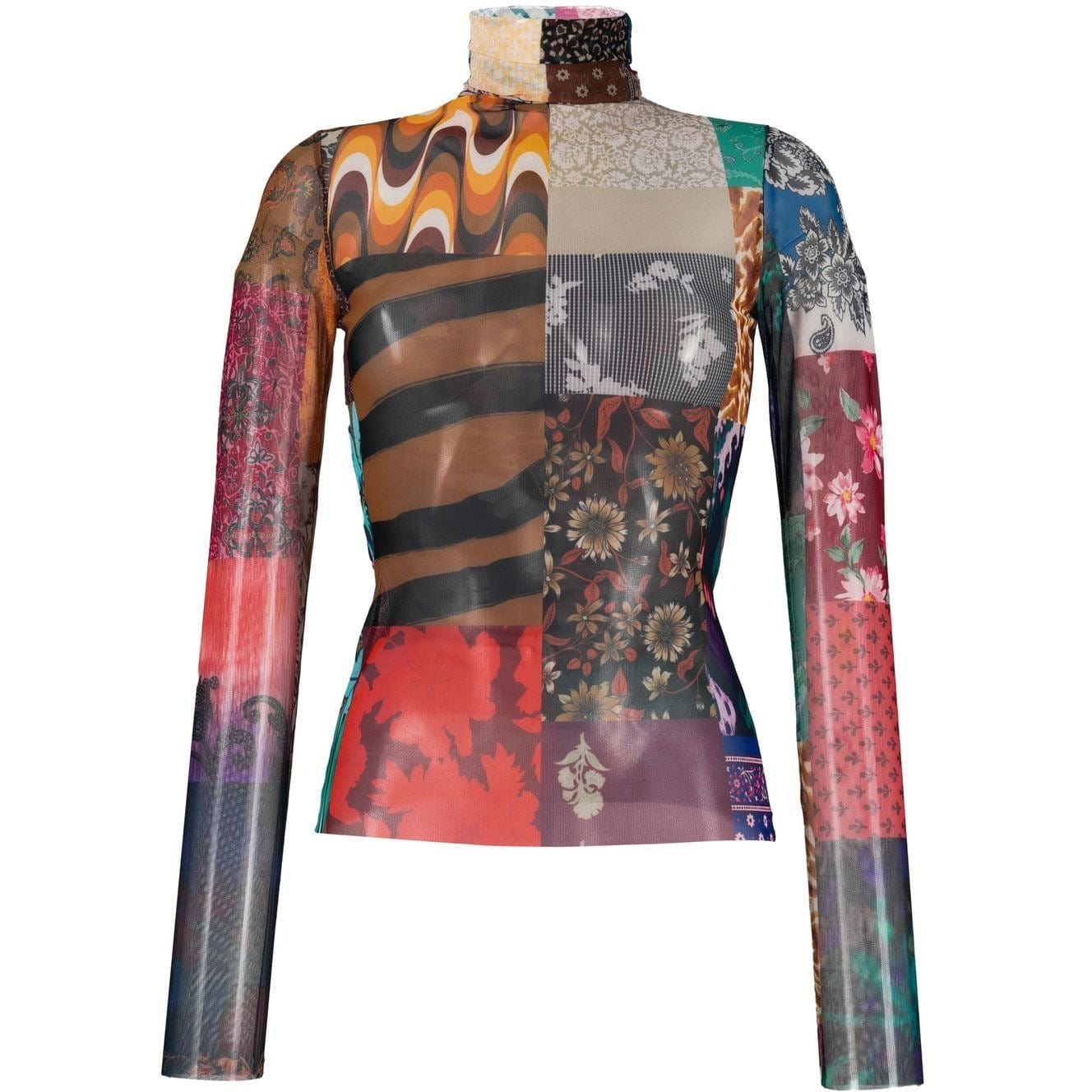 Shirts & Tops MA Turtleneck Mesh Top Dim Gray