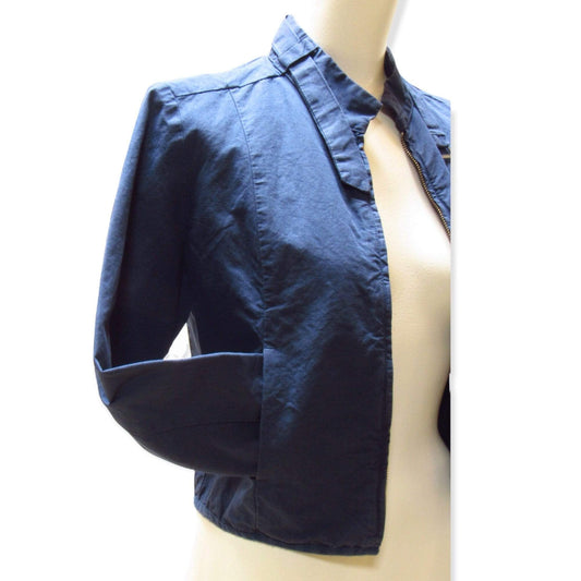 Coats & Jackets Maison Martin Margiela Cropped Jacket - Cotton Blue Zip-Front Light Gray