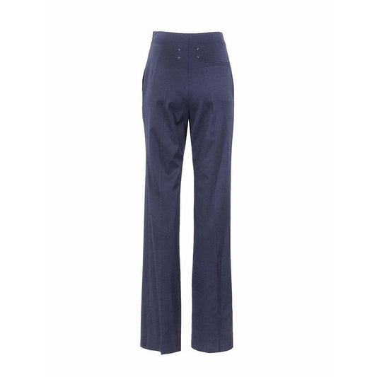 Pants Maison Martin Margiela High Waisted Pants - Gabardine Straight Leg Indigo Dark Slate Gray