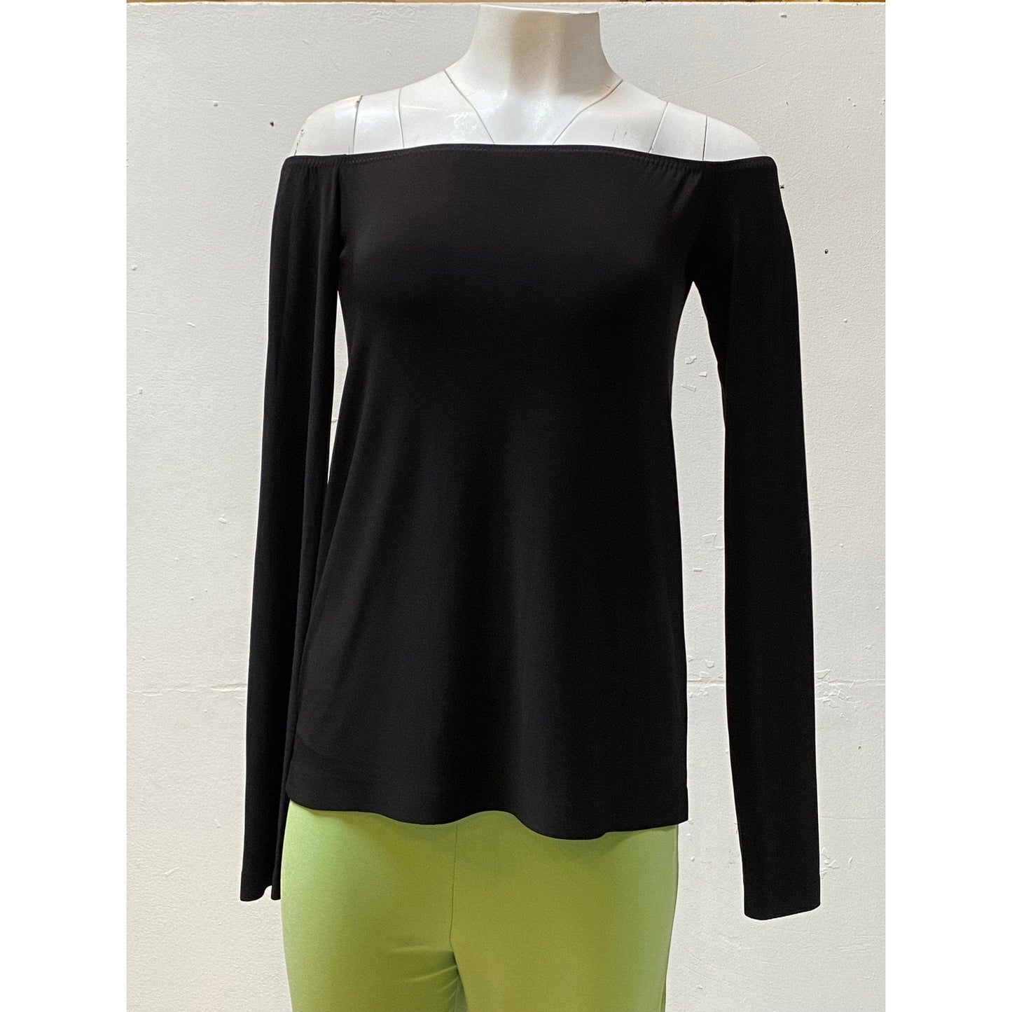 Shirts & Tops Norma Kamali Long Sleeve Off Shoulder Top Black