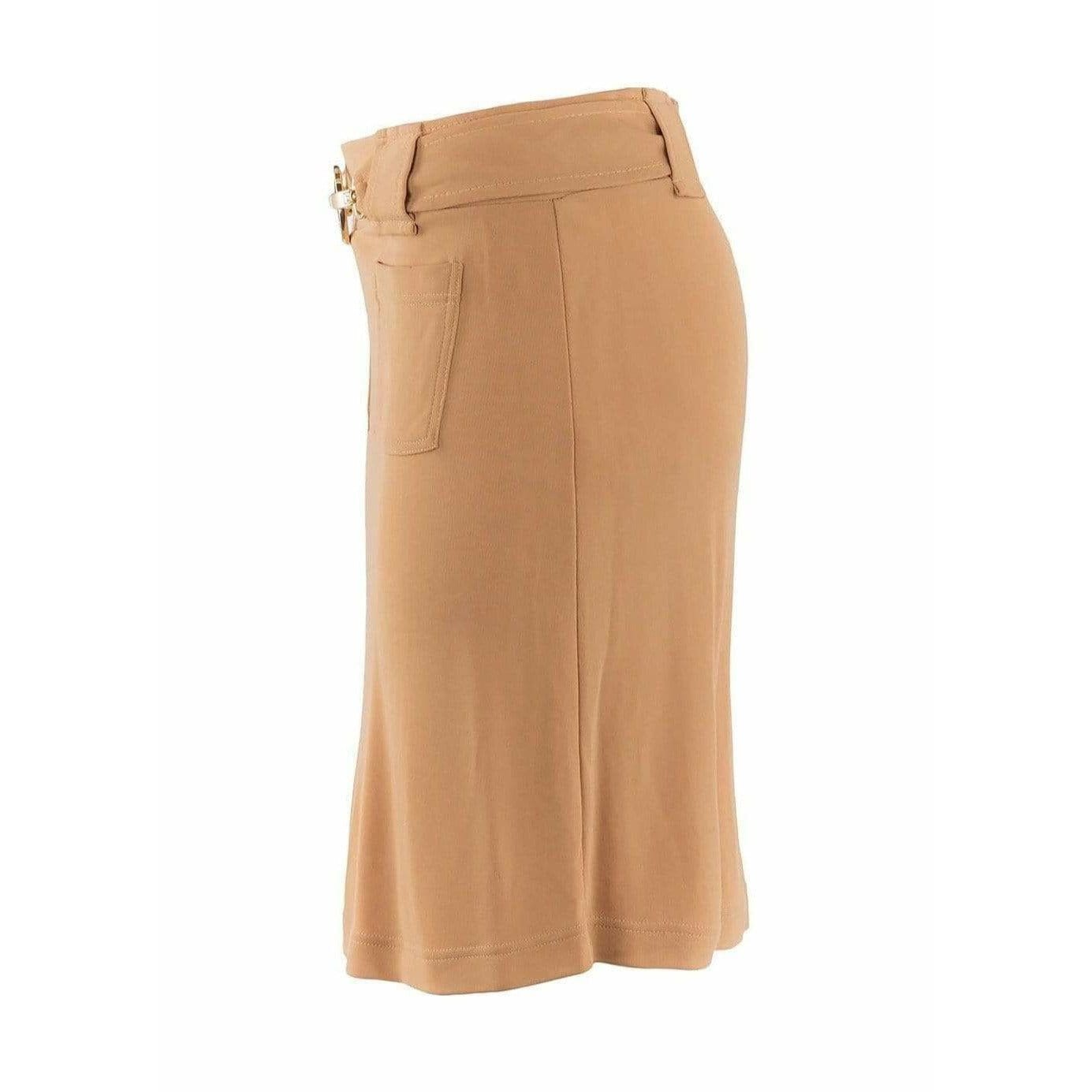 Skirts Paco Rabanne Beige Stretch Belted Skirt Dark Khaki