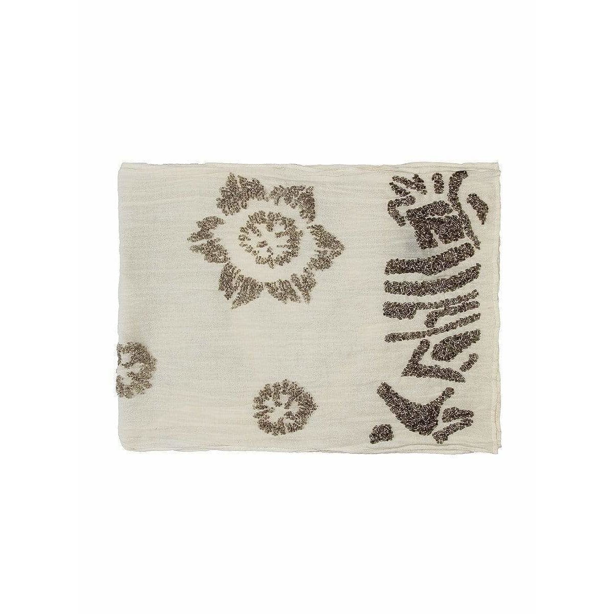 Scarves Peachoo & Krejberg Sequin Floral Scarf Light Gray