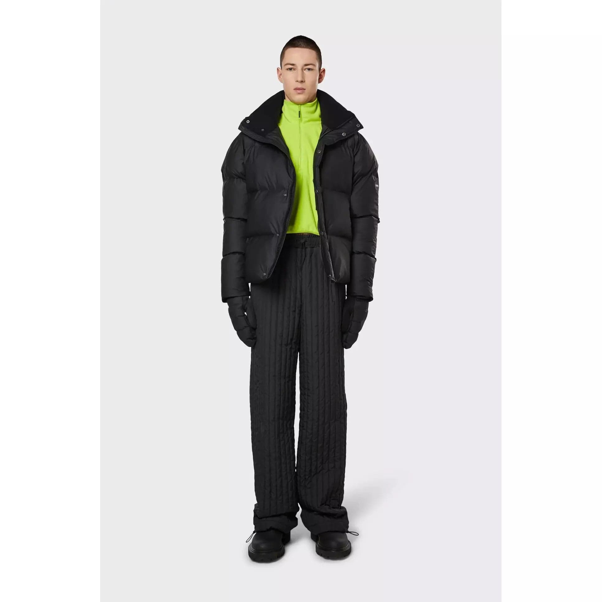 Boxy black puffer jacket on sale