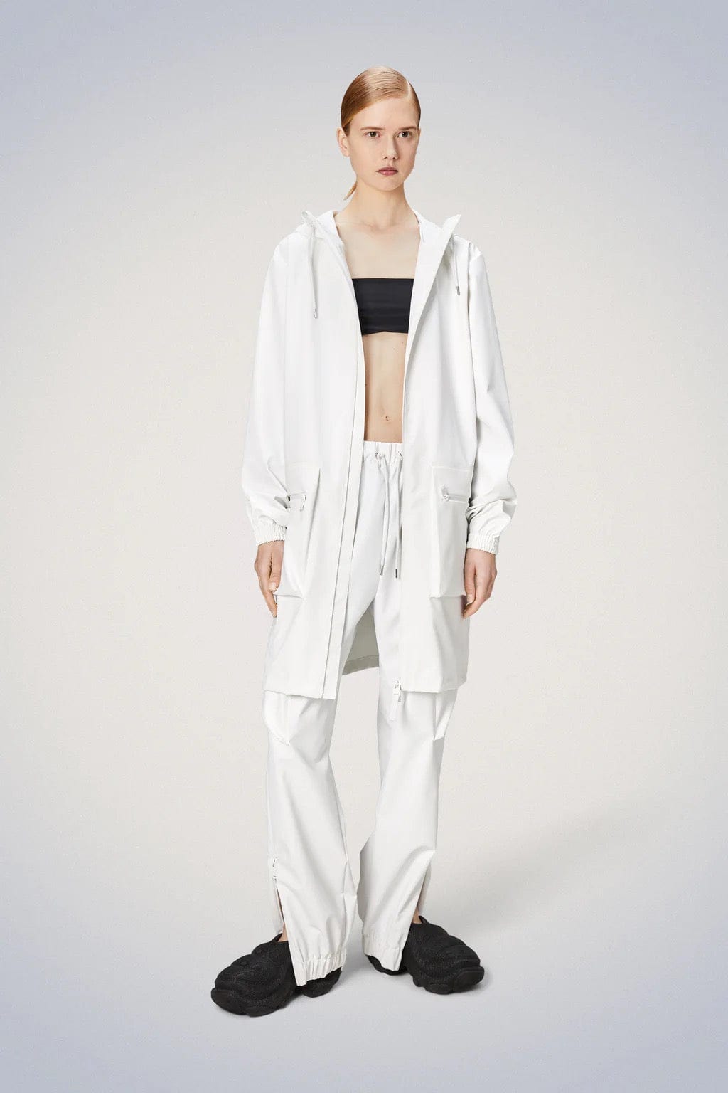 Jackets RAINS Cargo Long Jacket Light Gray
