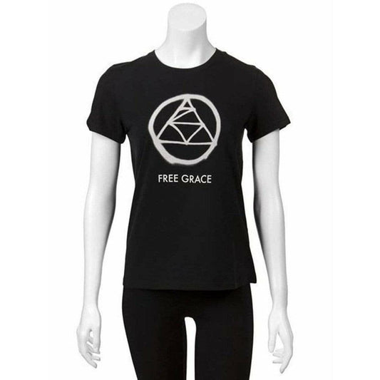 Shirts & Tops Undercover Black Cotton 'Free Grace' T-Shirt - Spray Paint Graphic White Smoke