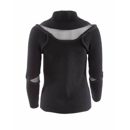 Shirts & Tops Undercover Vintage Rib Knit Cutout Sweater - Black Pullover Dark Slate Gray