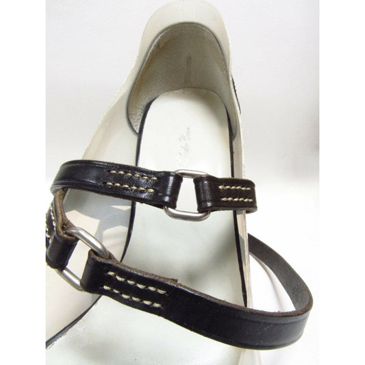 Shoes Undercover Vintage 'Less But Better' Black Strappy Heels - Leather Designer Sandals Light Gray