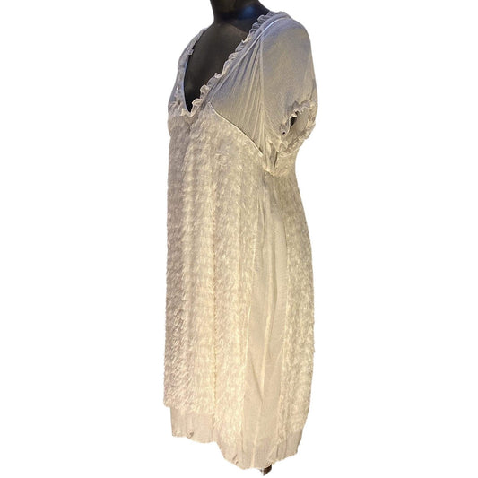 Women's dresses Undercover Vintage Sheer Feather Dress - Cream Silk Babydoll Tan