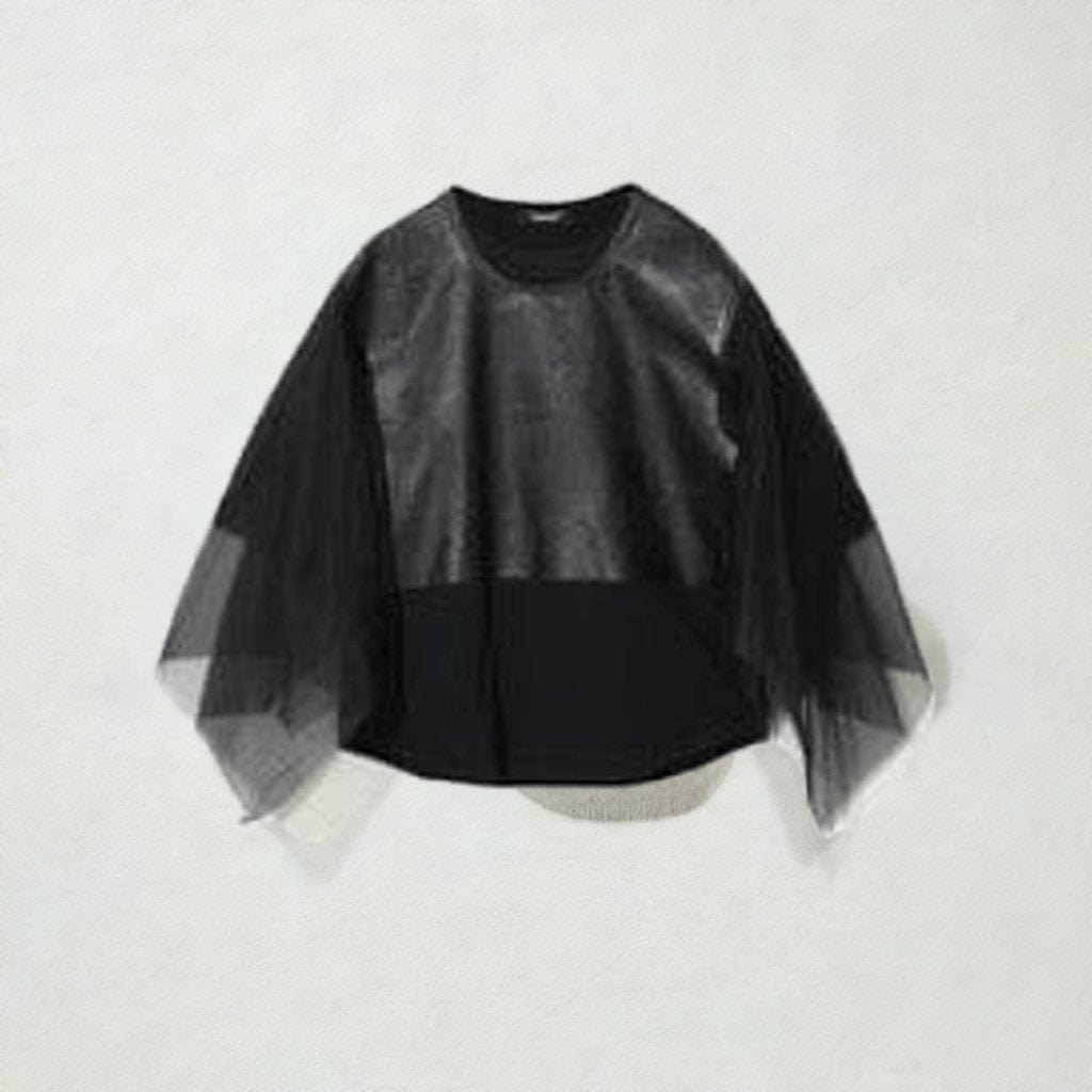 Women Top Undercover Cotton /Georgette Layered Top Dark Slate Gray
