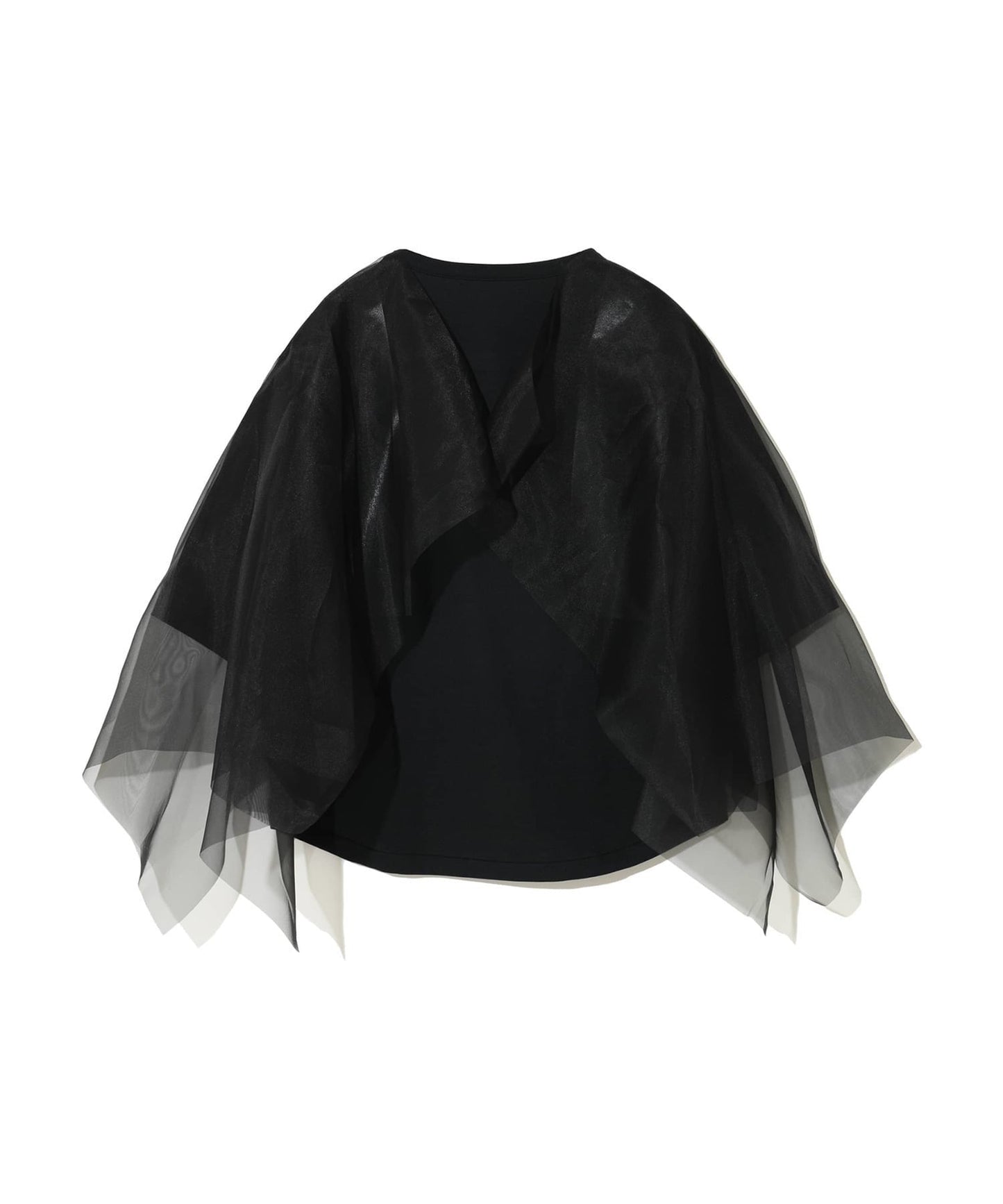 Women Top Undercover Cotton /Georgette Layered Top Black