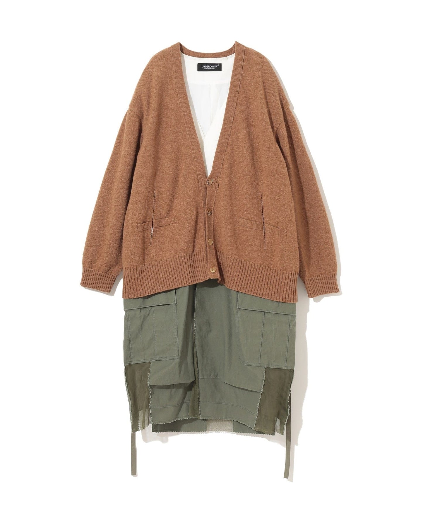 Undercover Womens Jackets + Coats Beige / 1 / Angora Undercover multi layer Camel/khaki Coat