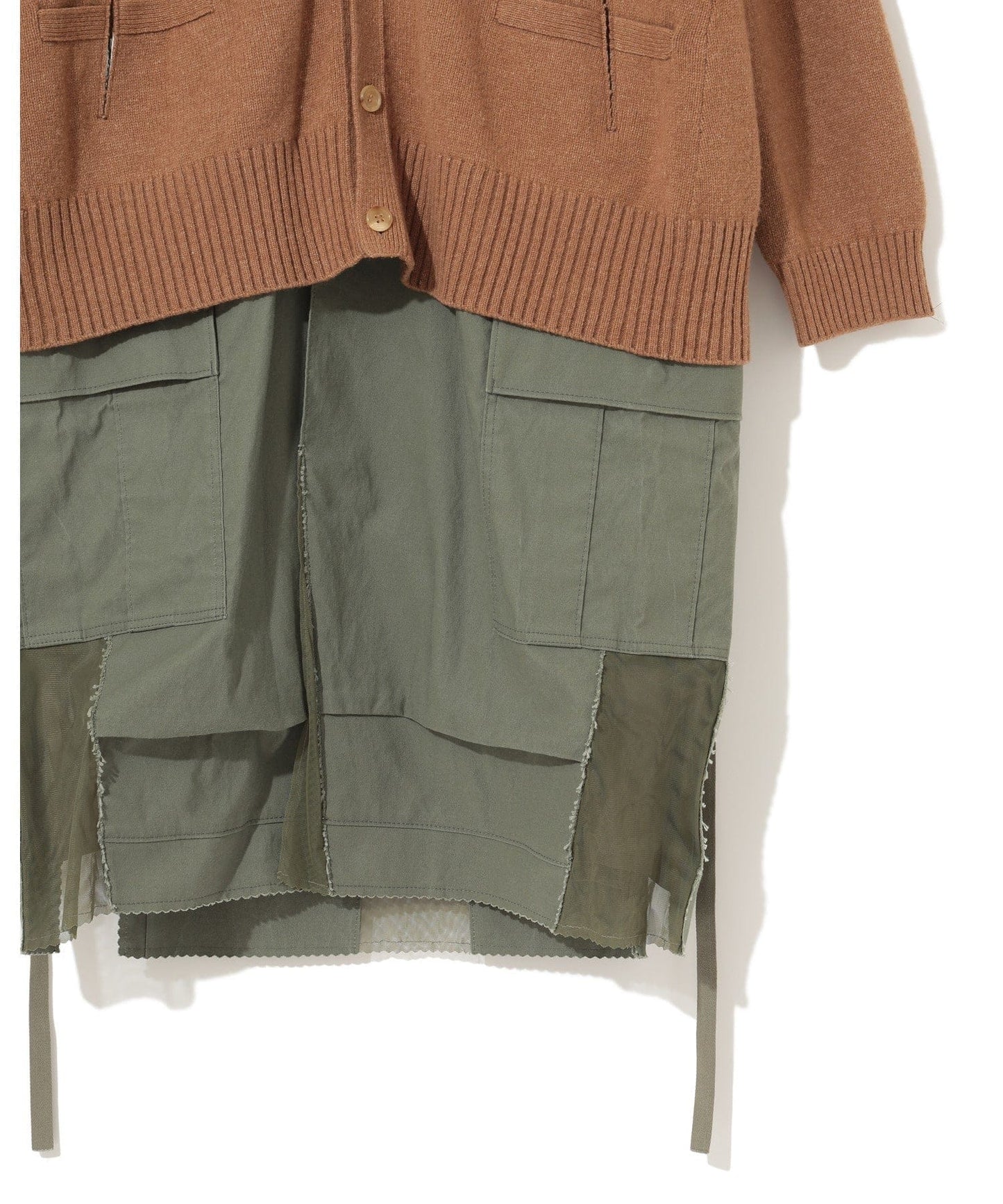 Undercover Womens Jackets + Coats Beige / 1 / Angora Undercover multi layer Camel/khaki Coat
