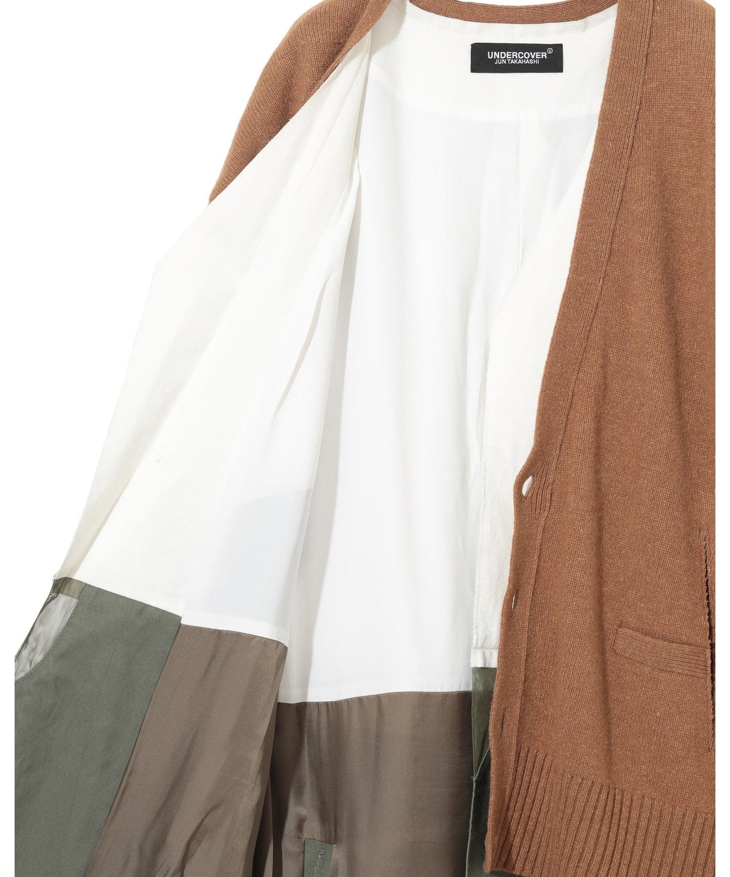 Undercover Womens Jackets + Coats Beige / 1 / Angora Undercover multi layer Camel/khaki Coat