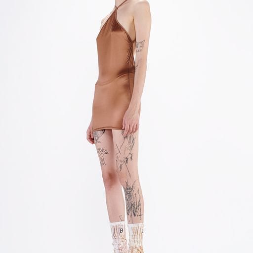 Dress Barbara Bologna Sottoveste Spike White Smoke