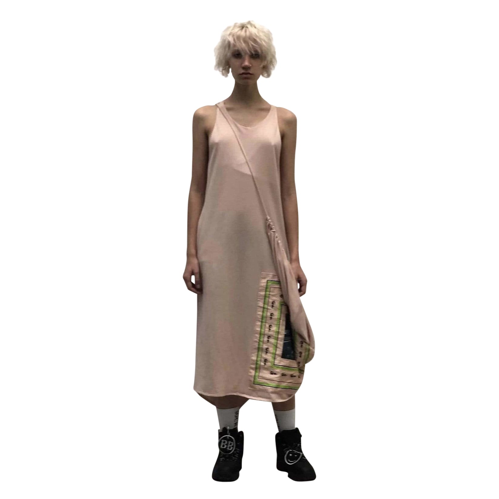 Dresses Barbara Bologna Patch Dress - Cotton Racerback Midi Dim Gray