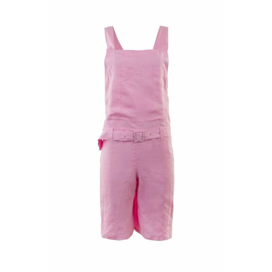 junya-watanabe-pink-linen-short-overalls Shorts Rosy Brown