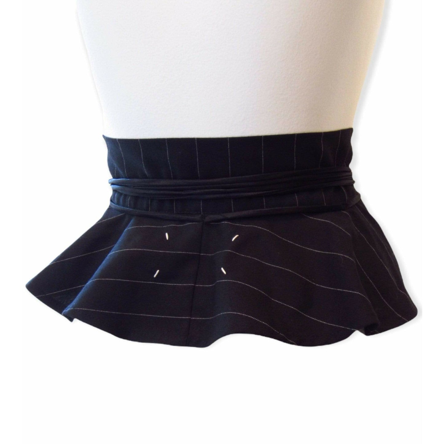 Belts maison-martin-margiela-pinstriped-wide-waist-belt Black