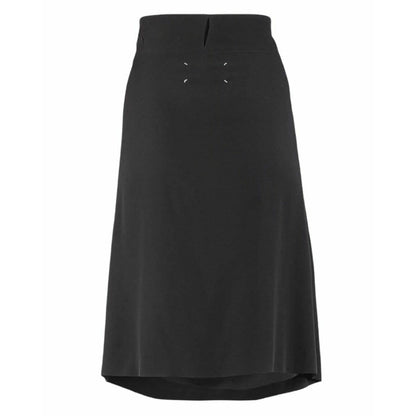 maison-martin-margiela-black-draped-waist-mid-length-skirt Skirts Dark Slate Gray