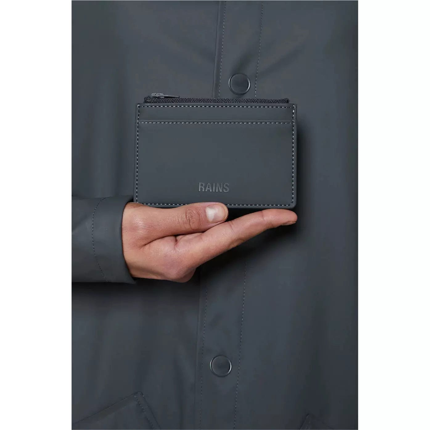 RAINS Wallets & Money Clips H3 x W4.6 x D0.2 inches / Slate / Polyester RAINS Zip Wallet