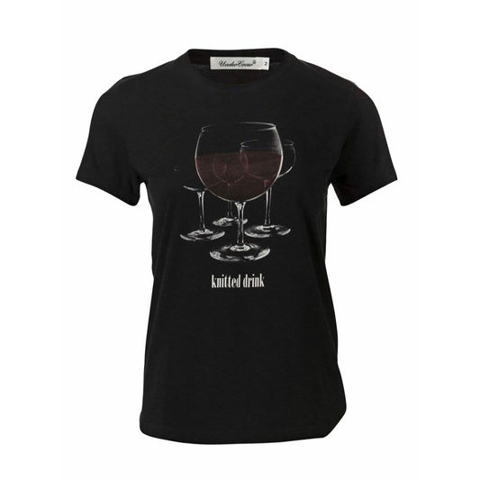 Shirts & Tops Undercover 'Kitted Drink' Black Cotton T-Shirt Undercover
