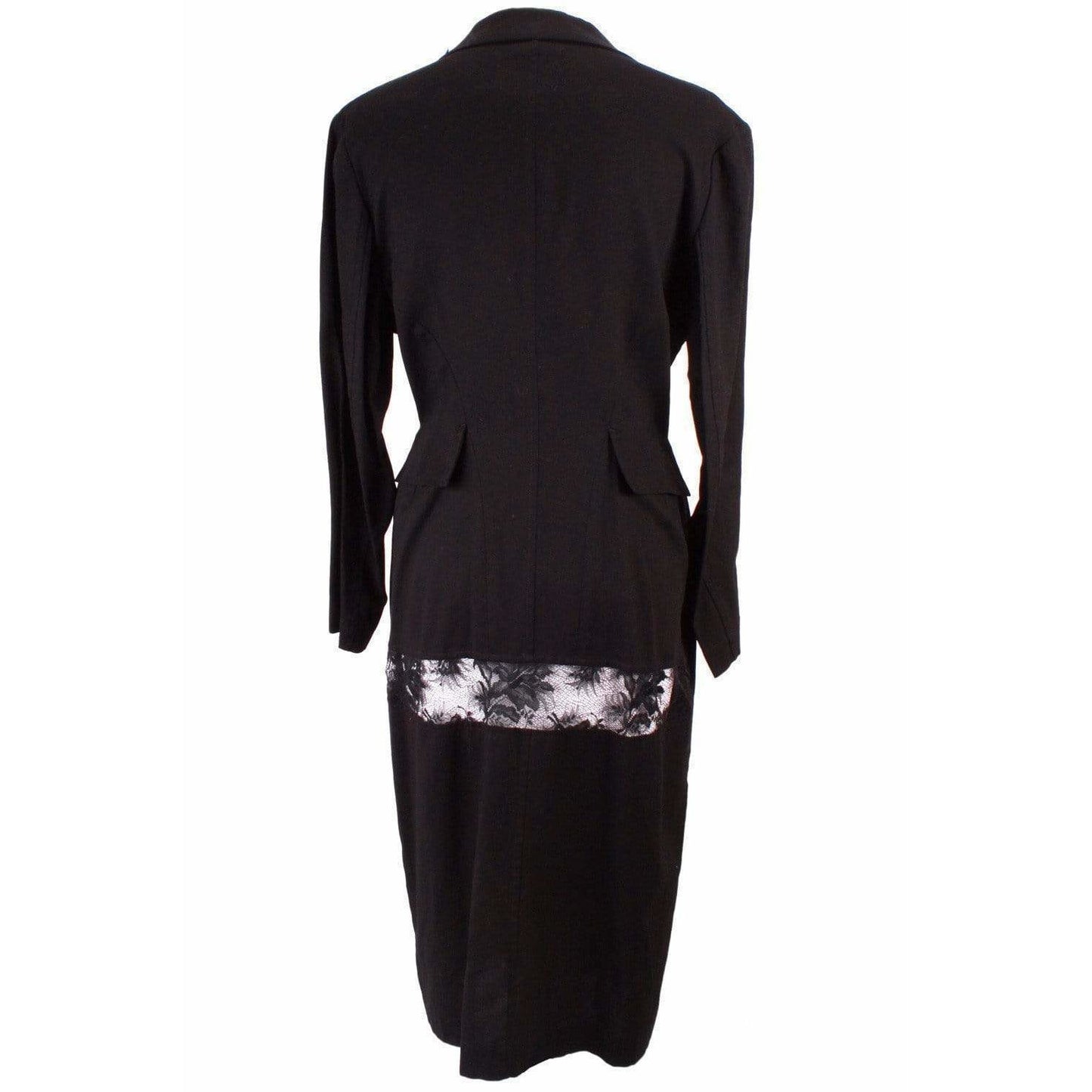 Womens Jackets + Coats ys-long-jacket-with-lace-detailing-in-black Black
